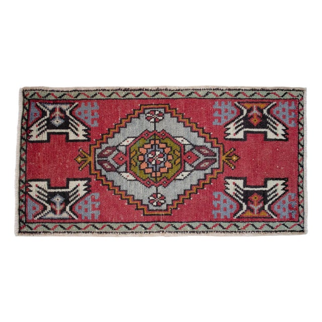 Textile Hand Knotted Door Mat, Entryway Rug, Bath Mat, Kitchen Decor, Small Rug, Turkish Rug - 1'8" X 3'1" For Sale - Image 7 of 14