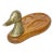 1970s Mid-Century Rustic Arts & Crafts Brass Duck & Oak Dresser Top Valet Caddy Catchall For Sale