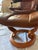 Vintage Ekornes Leather Stressless Recliner With Swing-Out Table For Sale - Image 10 of 17