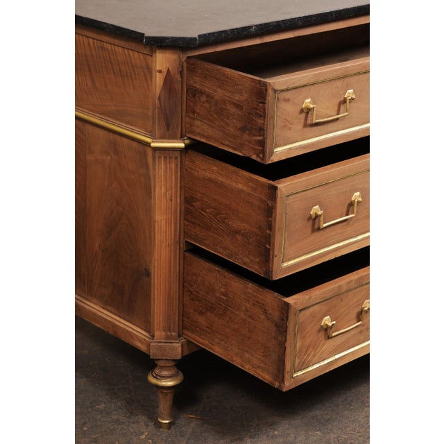 19th Century Louis XVI Commode With Original Marble & Brass Trim For Sale - Image 12 of 12