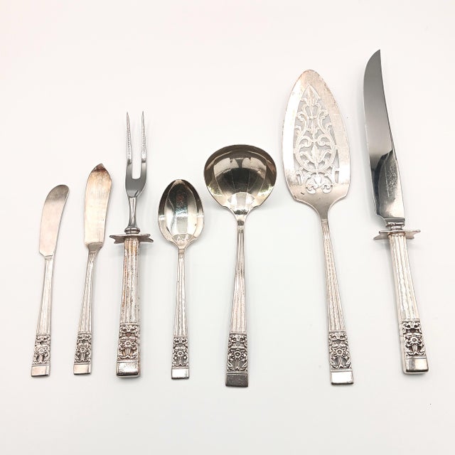 Vintage Oneida Coronation Silverplate Flatware Set - 81 Piece For Sale - Image 9 of 10