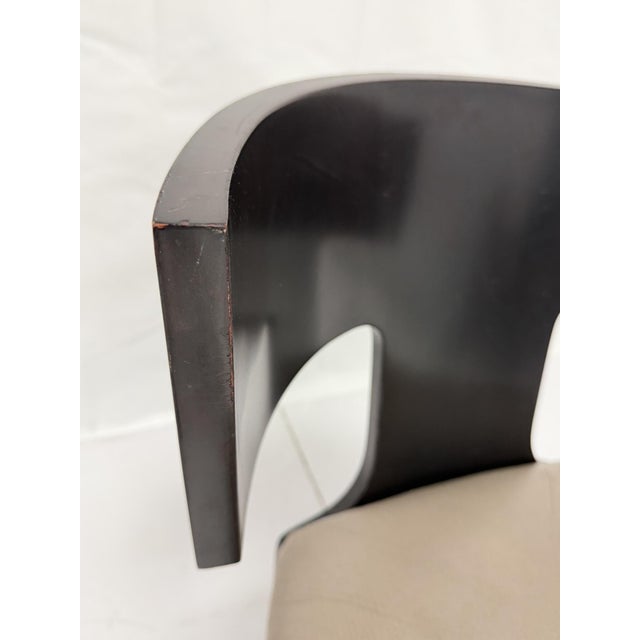 1980s Donghia Klismos Slipper Chair in Mahogany-Finished Maple and Leather For Sale - Image 15 of 18