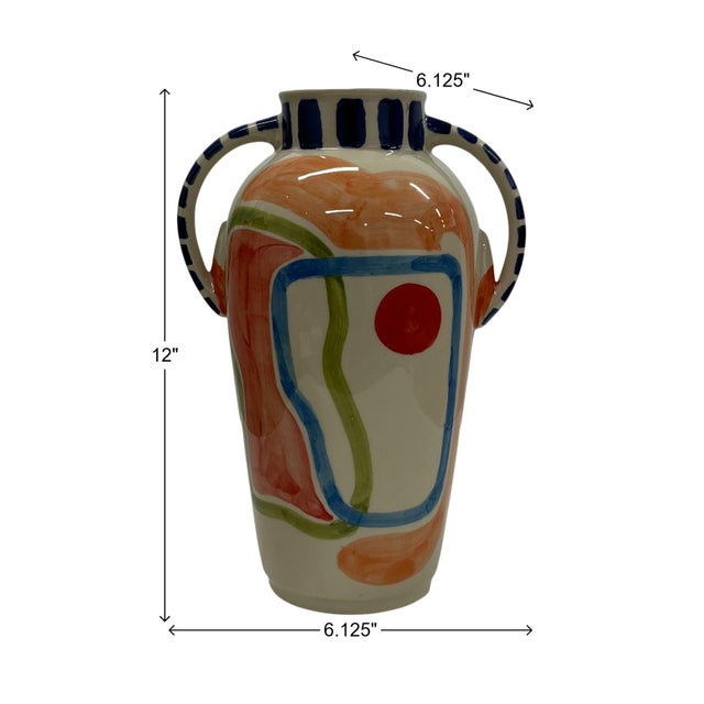 Vista Hand Painted Vase For Sale - Image 11 of 11
