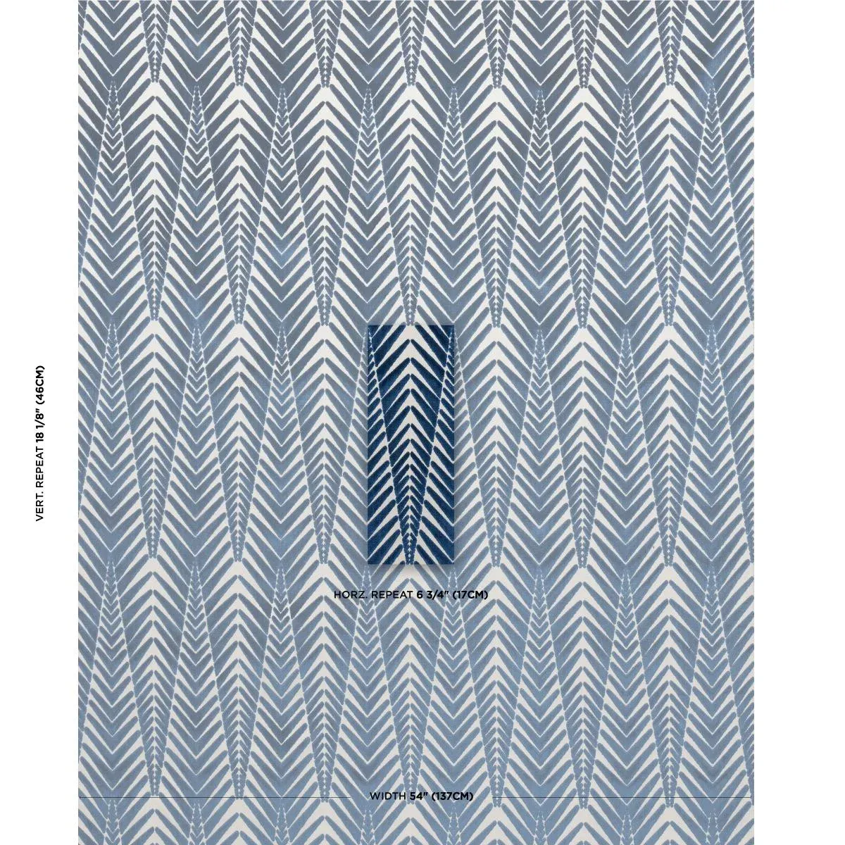 Schumacher x Neisha Crosland Zebra Velvet Fabric in Silver Blue
