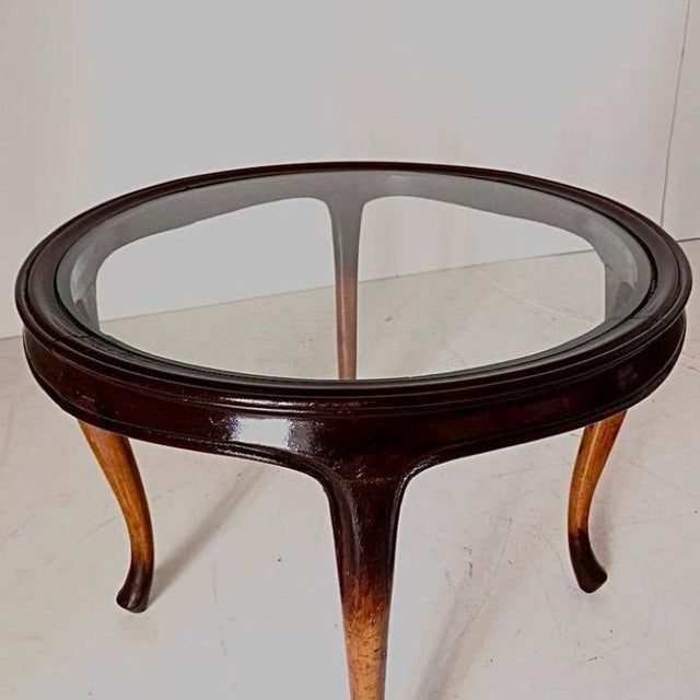 Vintage French Art Deco Coffee Table in Beech and Glass, 1920s For Sale - Image 3 of 13