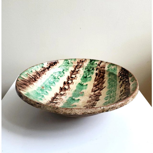 Rustic Mid 18th Century Middle Eastern Bowl With Splashware Glaze For Sale - Image 3 of 13