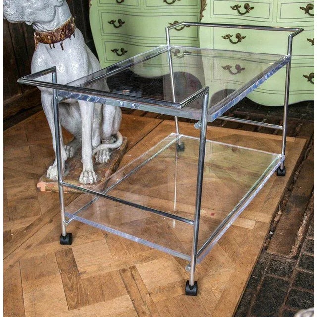 1970s Vintage Lucite and Chrome Bar Cart For Sale - Image 13 of 18