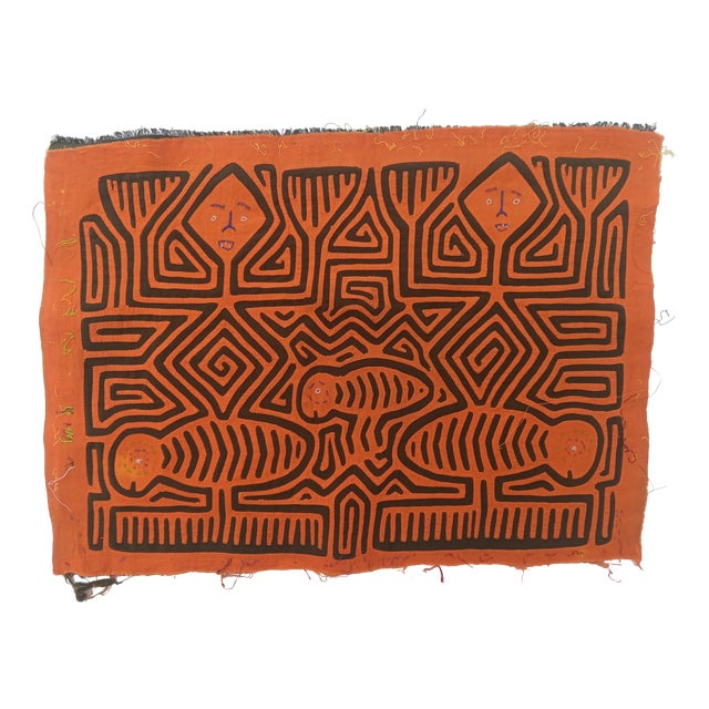 Mola Fabric by Cuna Indians from San Blas Island, Panama, 1970s For Sale