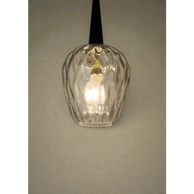 Metal Vintage Glass Pendant Light, 1960s For Sale - Image 7 of 10