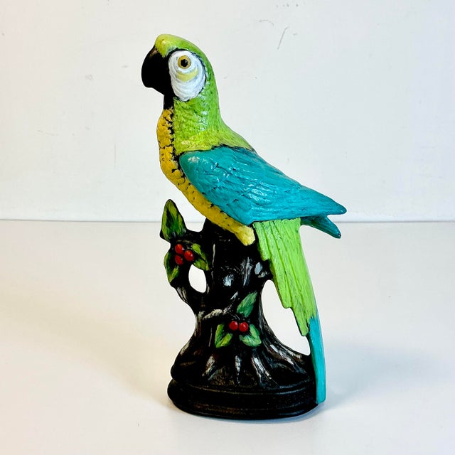 Folk Art Cinco De Mayo - 1970s Vintage Boho Chic Coastal Ceramic Folk Art Parrot Figural For Sale - Image 3 of 12