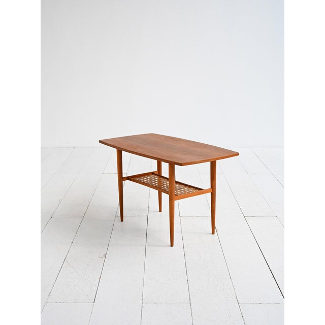 Swedish Teak Coffee Table with Woven Top from Alberts Tibro, 1960s For Sale - Image 3 of 10