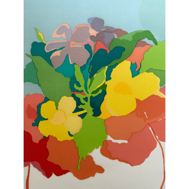 Abstract 1973 Limited Edition Signed ‘Hibiscus’ Lithograph by Elizabeth Osborne For Sale - Image 3 of 6