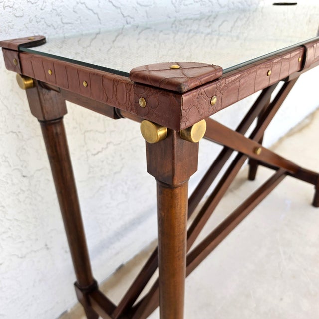 Campaign Bauer International Stiles Serengeti Campaign Buffet Console Table For Sale - Image 3 of 12