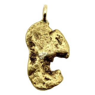 Vintage 22k Gold Nugget Pendant With Pac-Man Resemblance For Sale
