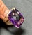 Huge 40Ct Checker Board Cushion Cut Natural Amethyst Cocktail Ring 14KYG, 15.8gm For Sale - Image 11 of 18