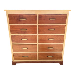 Alan Nagelberg Custom Handcrafted Cherry 10 Drawer High Chest of Drawers For Sale