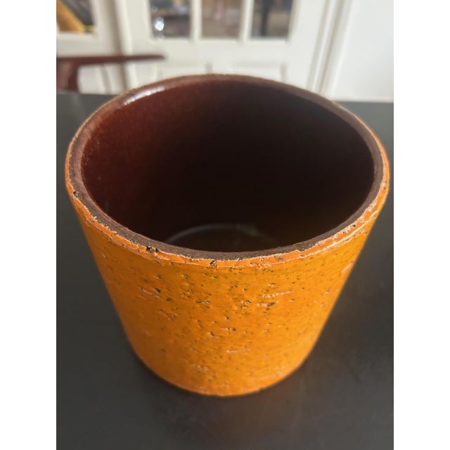 Georges Jouve Orange Ceramic Pot in the style of Georges Jouve, 1950s For Sale - Image 4 of 10