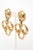 Gold Plated Hammered Sculptural Clip on Dangle Earrings Pair Of, 1980's For Sale - Image 4 of 7