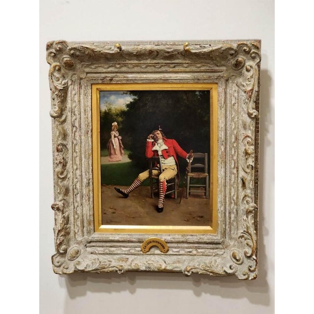 Antique French Whimsical Figurative Oil Painting by Charles Icon Hermann Chairish