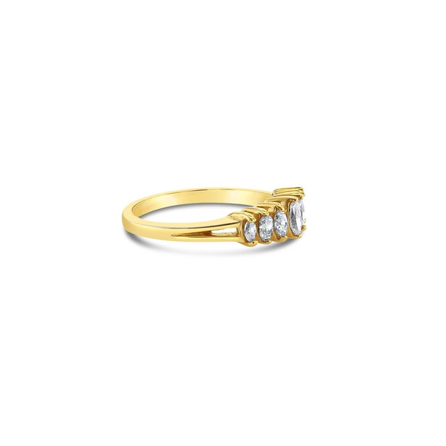 ♥ Ring Summary ♥ Main Stone: Diamond Stone Cut: Marquise Band Material: 14k Yellow Gold Weight: 3 grams