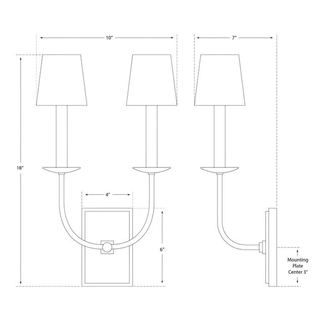 Visual Comfort Chapman & Myers for Visual Comfort Signature TT Double Sconce in Polished Nickel For Sale - Image 4 of 4