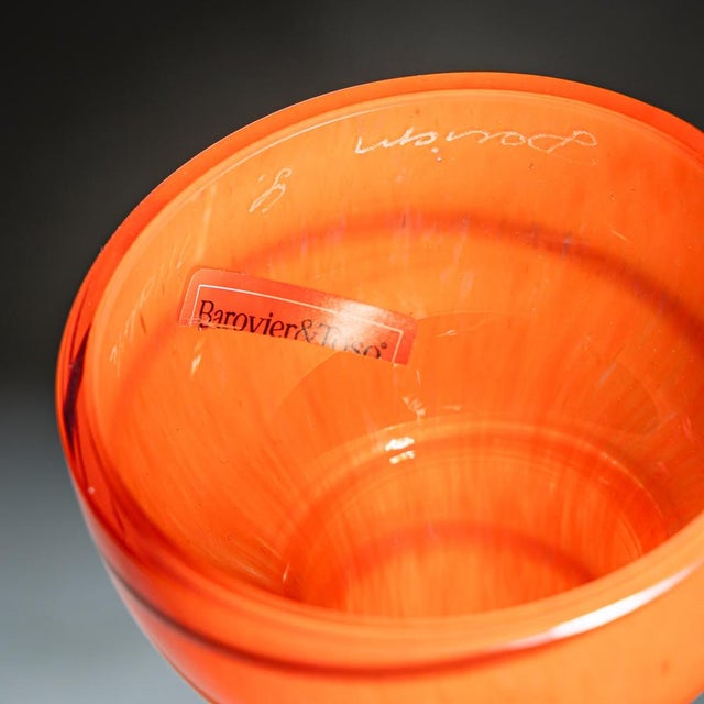 B.A.G. Orange and Green Vase from Barovier & Toso For Sale - Image 5 of 7