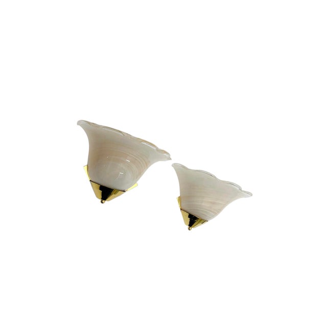 Shell Shaped Glass Wall Lights in the style of La Murrina, 1980s, Set of 2 For Sale - Image 9 of 13