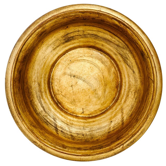 Sculpture Materials Vintage Italian Florentine Gilt Plaster Footed Centerpiece Bowls - A Pair For Sale - Image 7 of 10