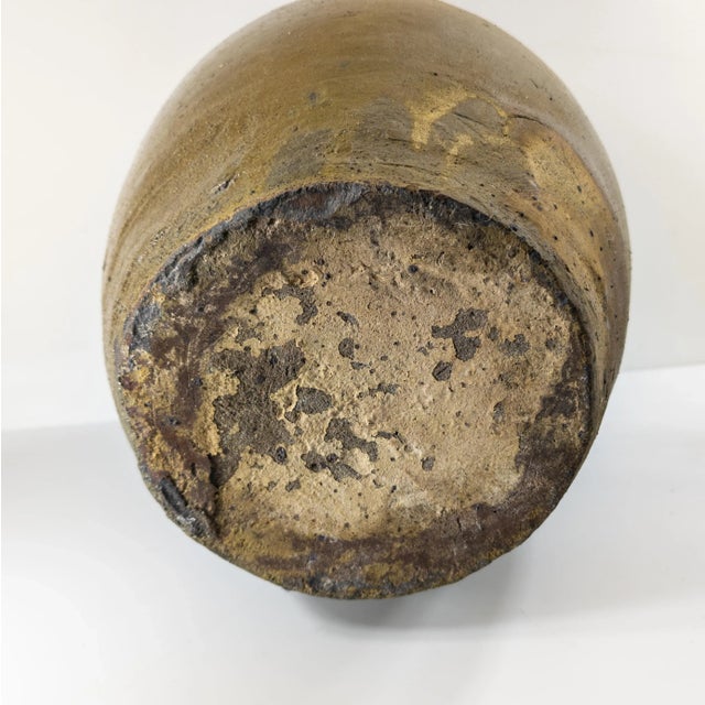 Early 20th Century South East Asian or Chinese Olive Green Glazed Martaban Jar For Sale - Image 13 of 13