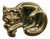 Mid-Century 14k Curled Sleeping Cat Pendant For Sale
