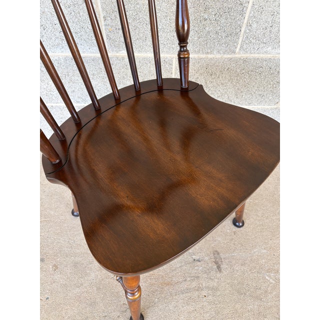 Wood L. Hitchcock Harvest Brown Maple Fan Back Windsor Side Chairs - Set of 4 For Sale - Image 7 of 11