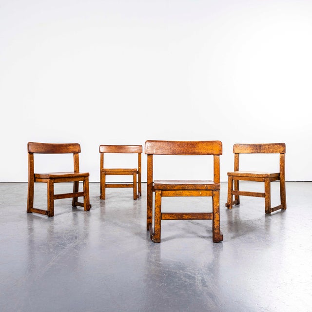 English Children's Stacking School Chairs, 1920s, Set of 6 For Sale - Image 3 of 11