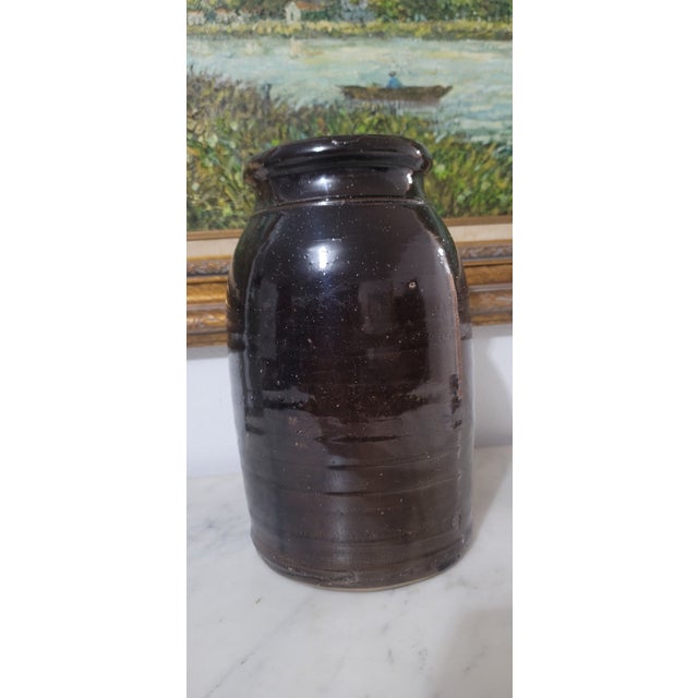 Ceramic Antique Donaghho Company Parkersburg w.v Wax Seal Stoneware Crock For Sale - Image 7 of 12