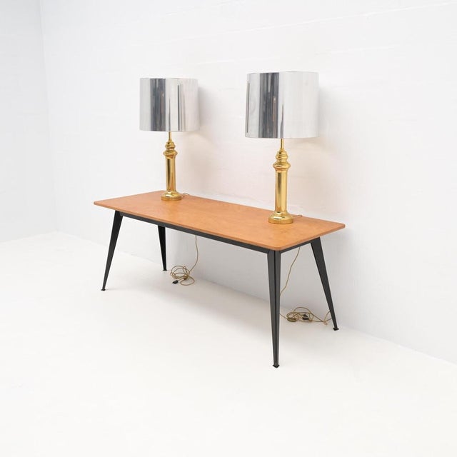 Gold Table Lamps in the style of Maison Charles, 1970s, Set of 2 For Sale - Image 8 of 18