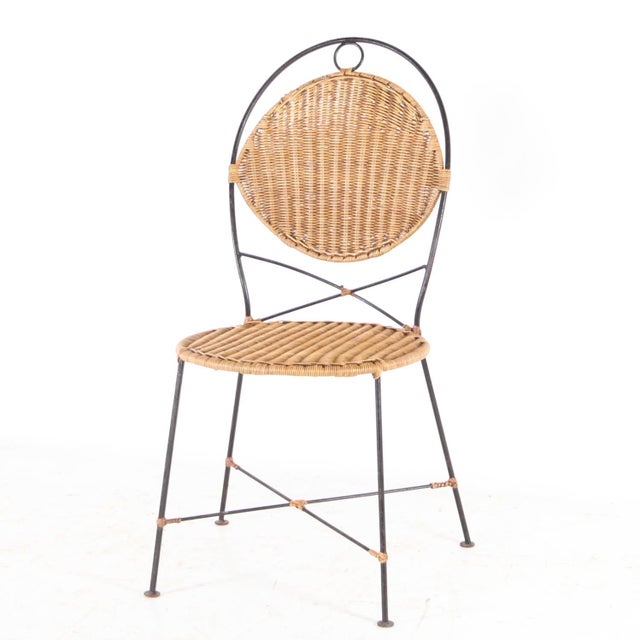 Wicker and Iron Chairs, 1970s, Set of For Sale - Image 10 of 12