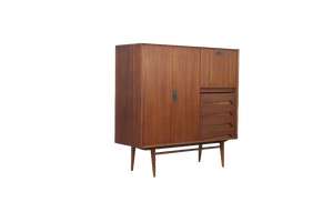 Sideboard in Teak and Brass with Folding Door by Edmondo Palutari Thati, Italy, 1960s