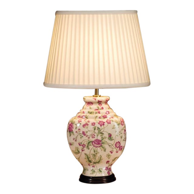 Oriental Style Lamp With Pleated Shade Chairish