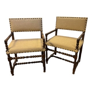 French Barley Twist Chairs, Pair For Sale
