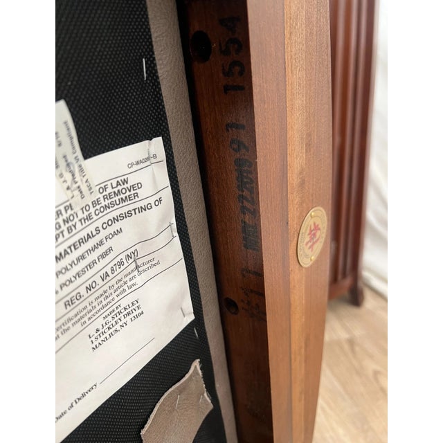 Rare Set of Stickley Lounge Chairs Spindle Barrel Back Solid Cherry Leather Seat For Sale - Image 15 of 18