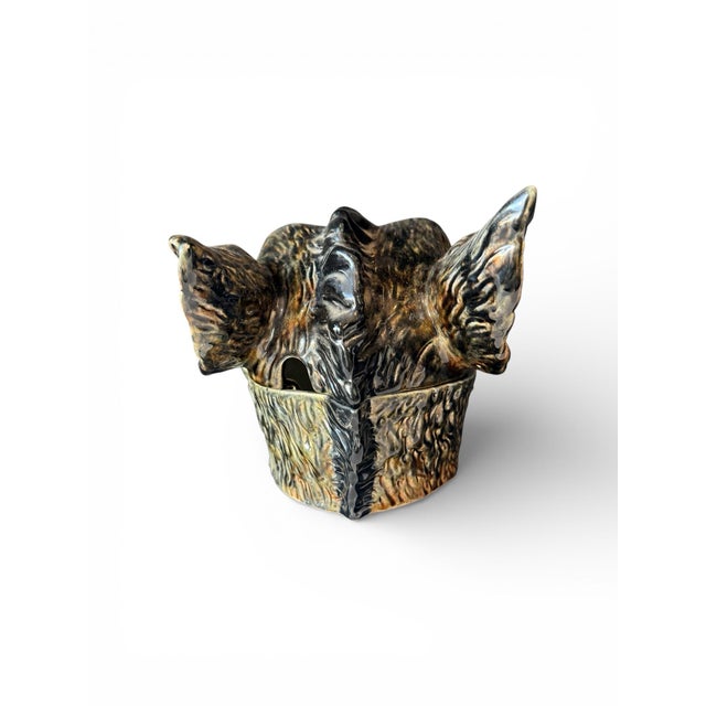 Portuguese Majolica Boar’s Head Tureen, circa 1900, sculptural tureen and cover modelled in earthenware with majolica...