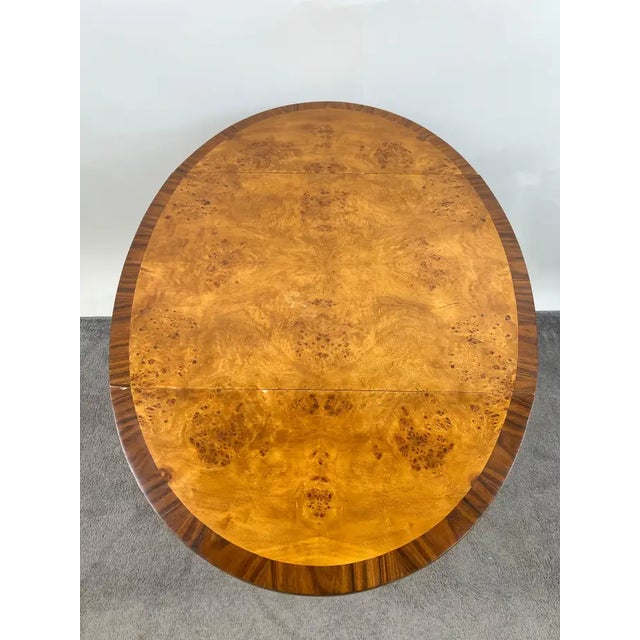 English George III Style Pembroke Burl Wood Table W Twin Drop-Leaf Sides For Sale - Image 4 of 13