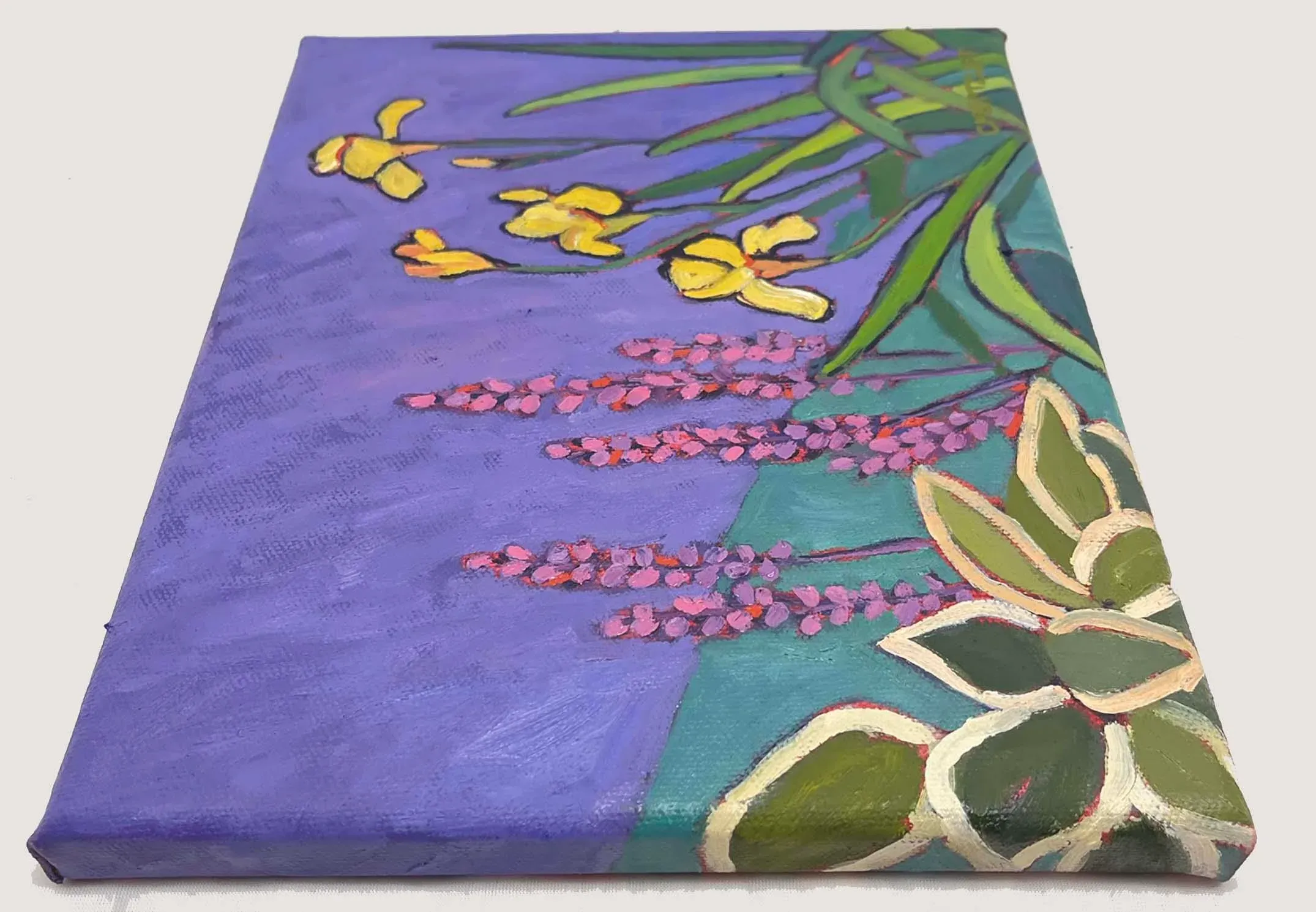 "Unfolding Blossoms" Original Expressionist Garden Landscape Oil 
