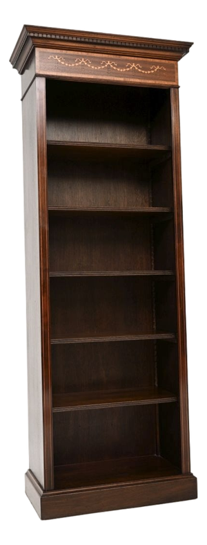 Antique Sheraton Style Open Bookcase, 1950s