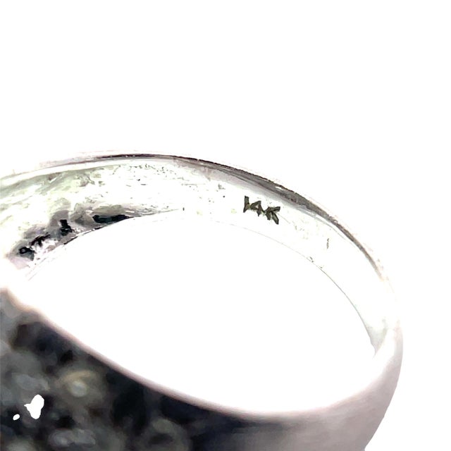 Early 21st Century 14k White Gold 2ctw Diamonds Pave Ring With Brilliant Round Center, Size 6.25 For Sale - Image 5 of 5