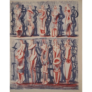 Henry Moore, Figures and Shadows, 1951, Original Lithograph For Sale