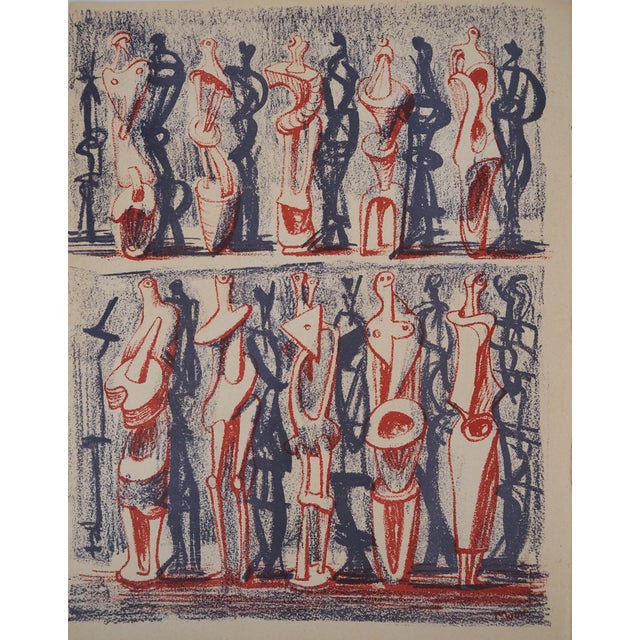 Henry Moore, Figures and Shadows, 1951, Original Lithograph For Sale
