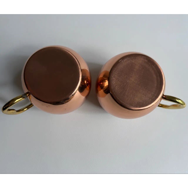 Vintage Pair Copper Barrel Mugs With Brass Handles For Sale - Image 14 of 16