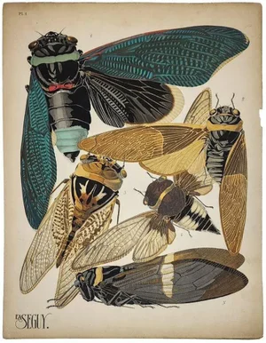 Original Seguy Insect From 1924 Antique Pochoir Plate #1