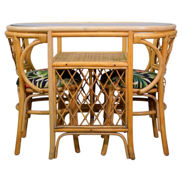 Bring a touch of effortless Palm Beach chic and timeless bohemian warmth into your space with this 3-piece vintage rattan...