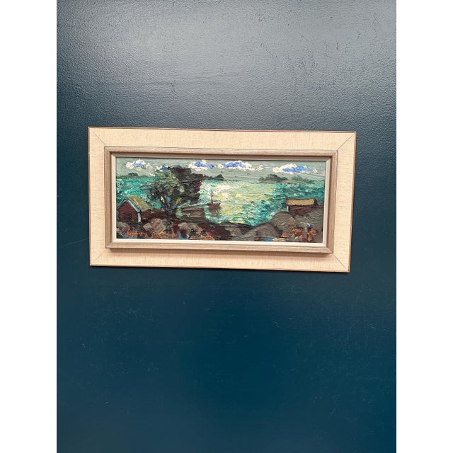 Bertil Wahlberg, Coastal Village, 1950s, Oil on Canvas, Framed For Sale - Image 11 of 18